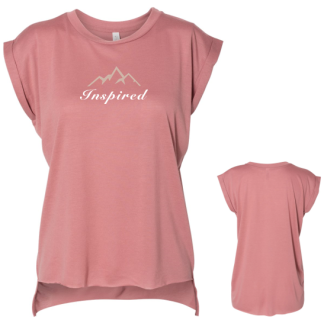 Woman's Flowy Rolled Cuff Muscle Tee