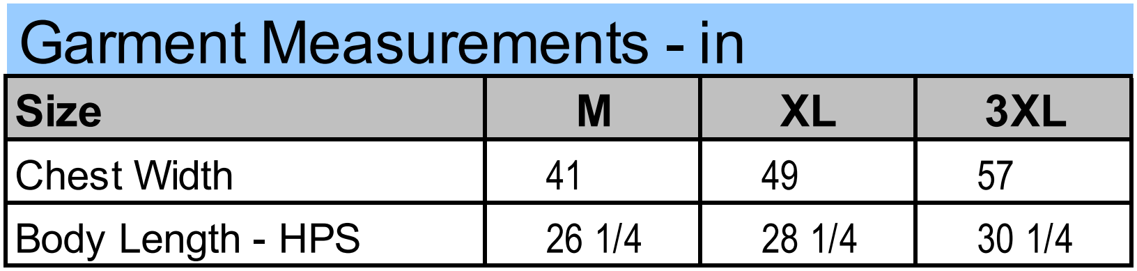 Augusta S096BM SIZE CHART Augusta S096BM SIZE CHART