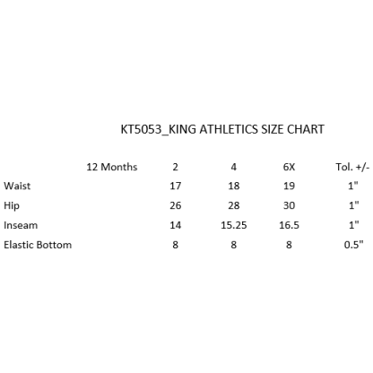 Quality KT5053 SIZE CHART